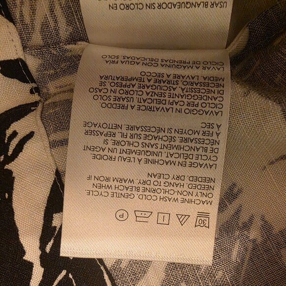 Club Monaco Top Womens XS Black White Floral Linen Blend Shell Blouse NWT - Picture 10 of 11